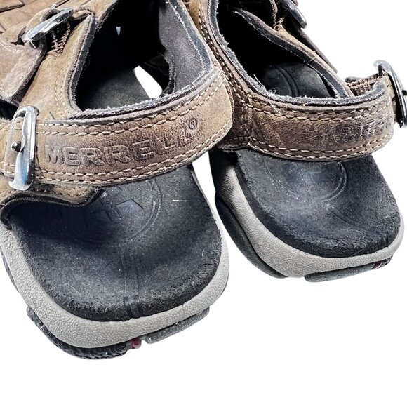Merrell Brava II Womens Brown Leather Fisherman Sandals Sz 7 Adjustable Buckles - Picture 9 of 13